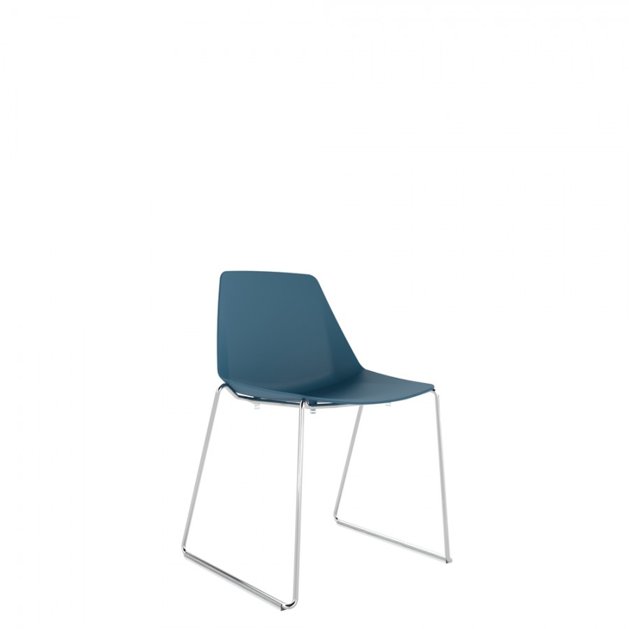 Polypropylene Shell Chair Chrome Steel Skid Frame